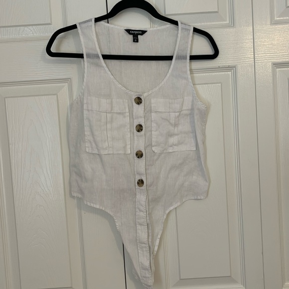 Express Tie-front Tank - White - Picture 2 of 4